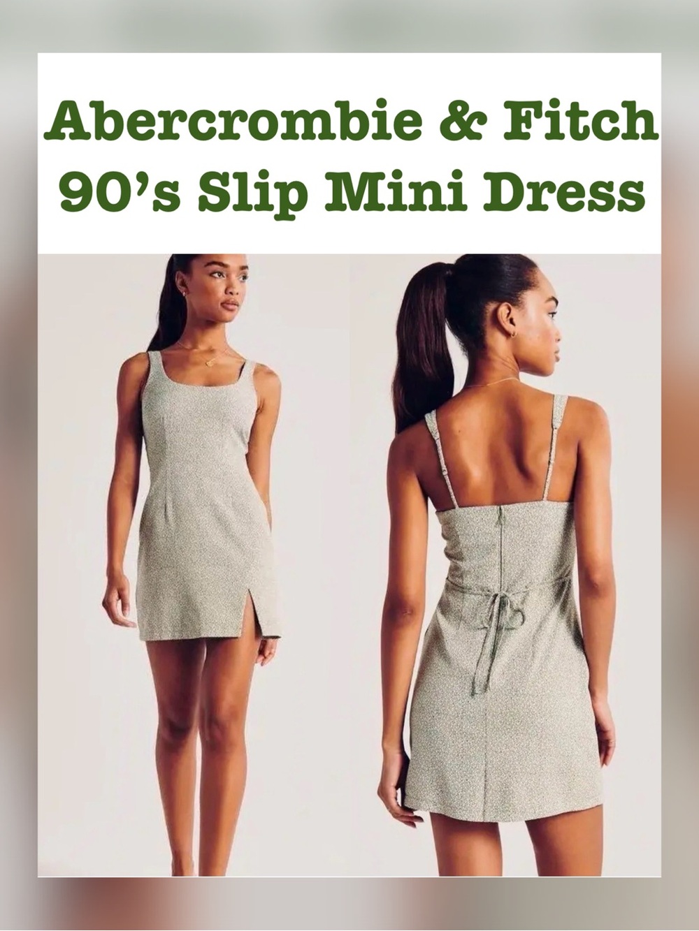 Abercrombie & Fitch 90s Slip Mini Dress in XXS
Green Floral